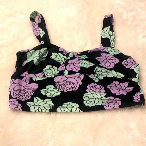 Painted Threads Floral Crop Top Size Medium - Picture 1 of 8